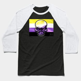 Non-Binary Skull Baseball T-Shirt